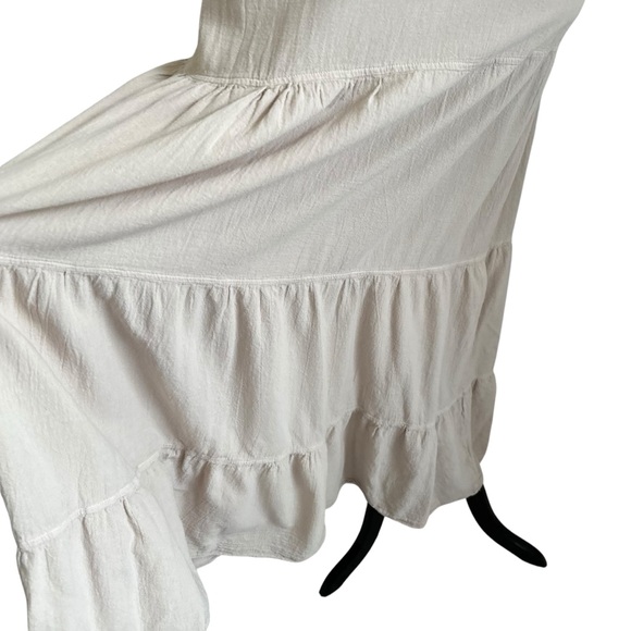 SEASPICE Resortwear Samantha Maxi Dress Sz Small Beige 100% Peruvian Cotton Boho - Picture 8 of 11